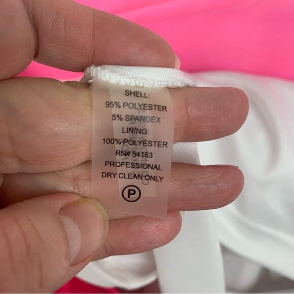 Calvin Klein women's 12 large white pink ombre dress business career work - Picture 11 of 13